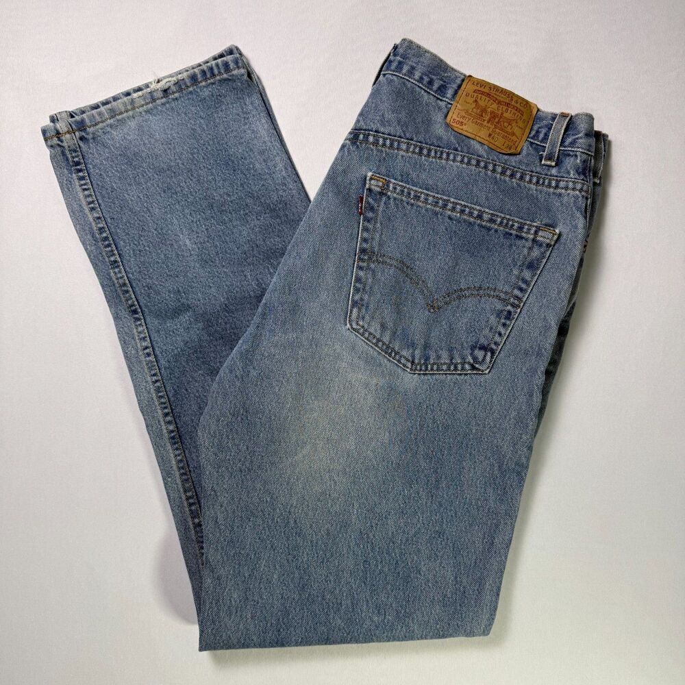 Levi's 505 Vintage Men's Jeans 40x34 Regular Fit Straight Leg Medium Wash